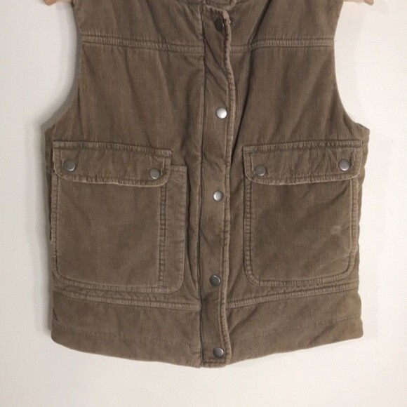 Vintage corduroy puffer zip and button up pullover fall winter vest size small - Picture 4 of 11